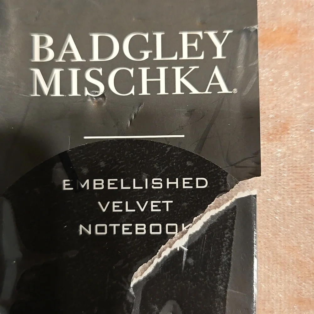 BADGLEY MISCHKA EMBELLISHED VELVET NOTEBOOK. 135 PAGES.